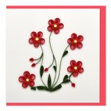Quilled Card Red Flowers