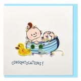 Quilled Card Congratulations Baby Blue