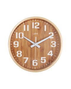 Leni Wood Wall Clock 26cm Bamboo