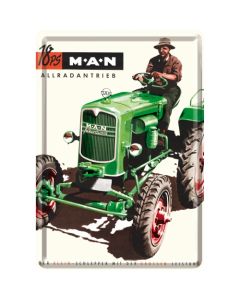 Nostalgic-Art Metal Card Man Tractor Green