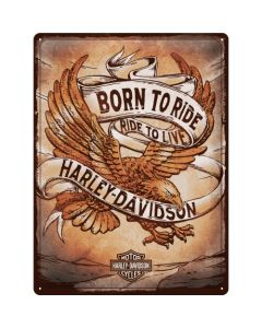 Nostalgic-Art Large Sign Harley Born To Ride Eagle