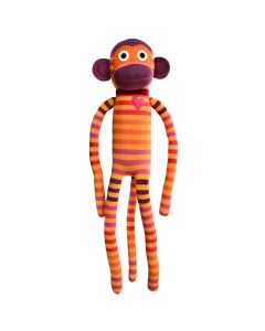 Jules Red and Orange Striped Monkey 70cm