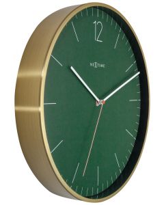 NeXtime Essential Gold Wall Clock 34cm Green