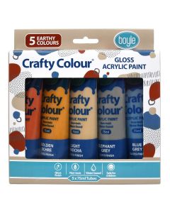 Crafty Colour Acrylic Paint 5 Pack - Earthy