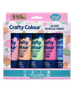 Crafty Colour Acrylic Paint 5 Pack - Pastel